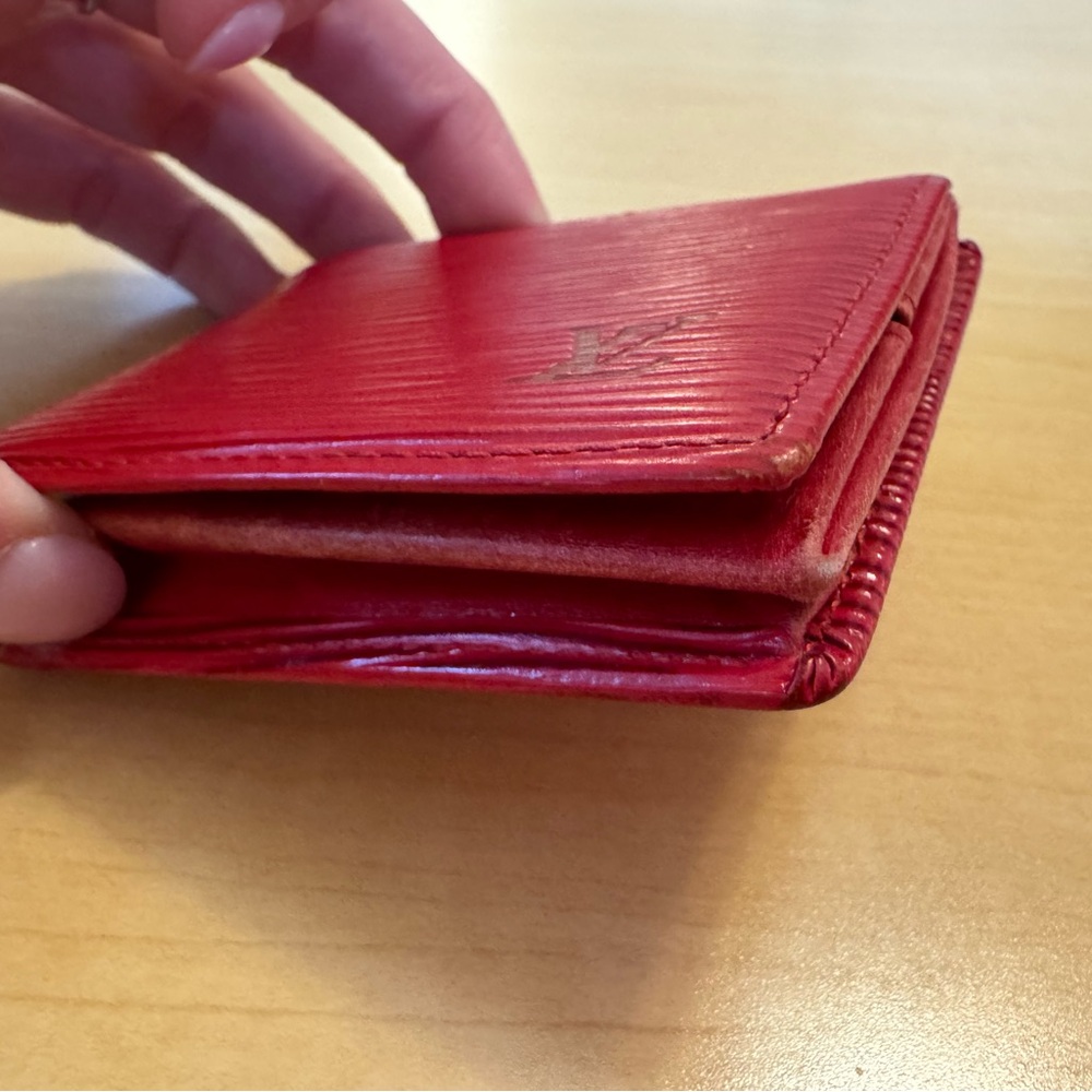 Louis Vuitton LV Red Epi Porte-Monnaie Boite Accordion Coin Box Vintage Luxury - Picture 7 of 10